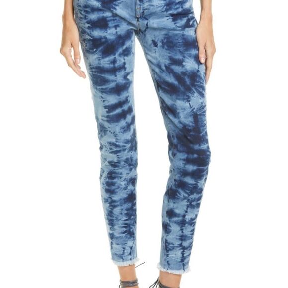 FRAME Le Skinny High Waist Tie Dye Retro Jeans 24 NWT - Picture 1 of 11